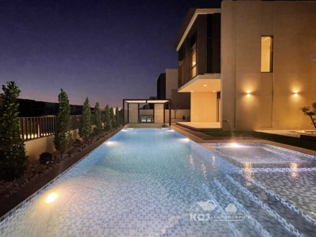 swimming pool night view